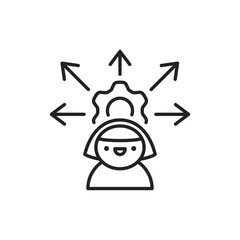Initiative black line icon. Soft skills. Pictogram for web, mobile app, promo. UI UX design element.