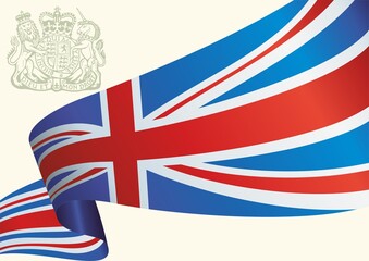 Flag of the United Kingdom, United Kingdom of Great Britain and Northern Ireland. Bright, colorful vector illustration