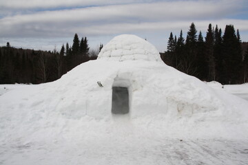 Typical, glass Igloo in Laurentides, Quebec, Canada