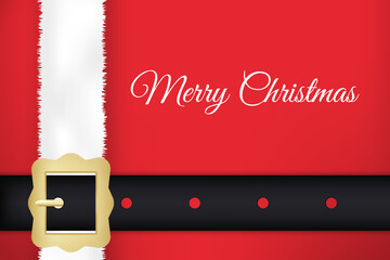 Santa claus belt and coat. Christmas card design.