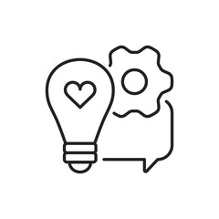 Creativity black line icon. Soft skills. Pictogram for web, mobile app, promo. UI UX design element.