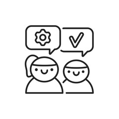 Mentoring black line icon. Soft skills. Pictogram for web, mobile app, promo. UI UX design element.