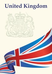 Flag of the United Kingdom, United Kingdom of Great Britain and Northern Ireland. Bright, colorful vector illustration