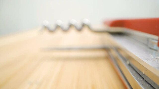 Closer look of the corkscrew and the small knife