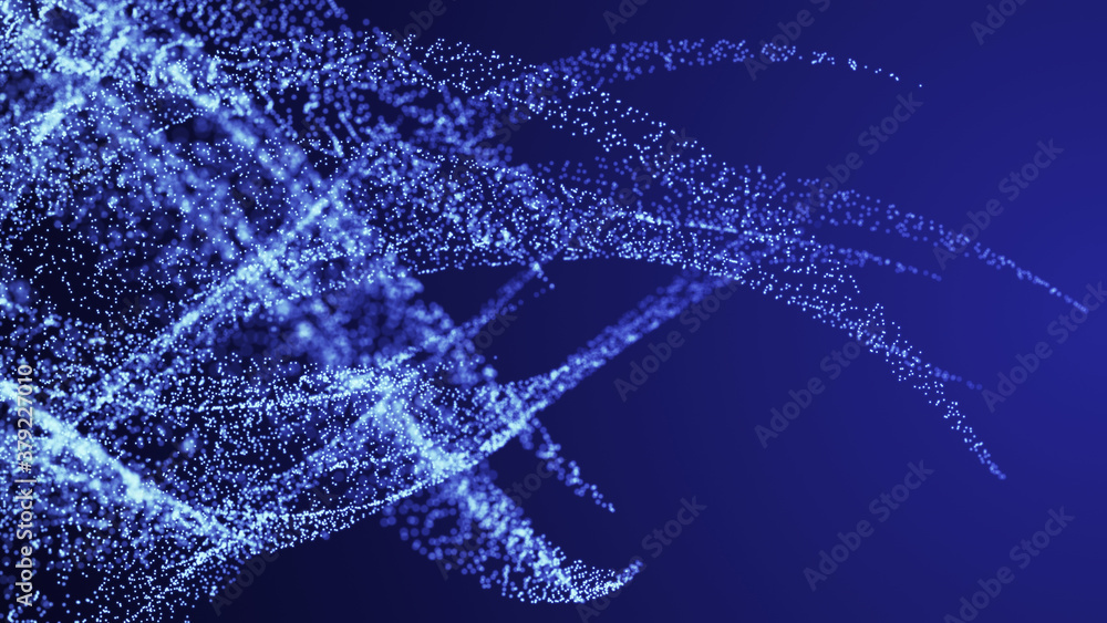 Poster a vortex of particles. a tornado of twisted glowing dots. abstract futuristic digital background. 3d