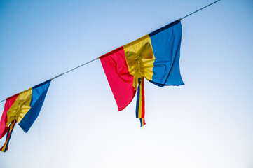 the flag of Romania in the wind