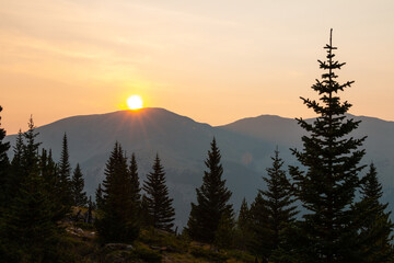 Sun Rise Looking Back from Quandry Mountatin Trail Breckenridge Colorado 