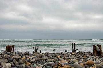 old rusty iron in the beach