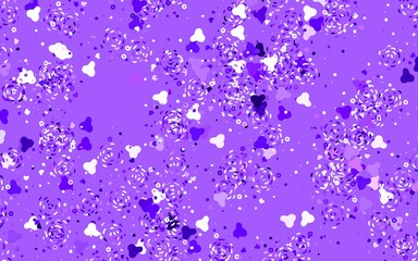 Light Purple vector backdrop with memphis shapes.