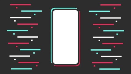 Editorial animation. Animated screensaver of the popular service Tik Tok. - Powered by Adobe