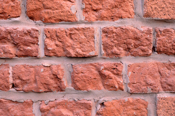 Abstract background of an old red brick wall