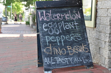 Watermelon, Eggplant, Peppers, Dino Beans