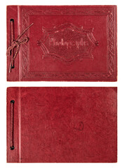 Vintage leather photo album cover Old photographs book