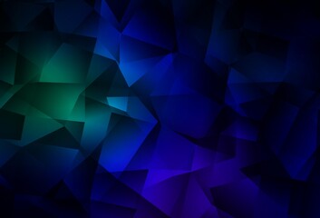 Obraz premium Dark Blue, Green vector gradient triangles pattern.