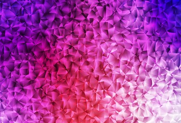 Light Pink, Red vector gradient triangles pattern.