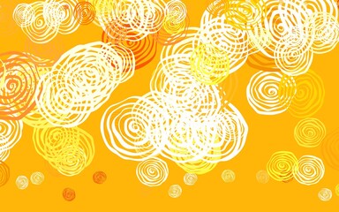 Light Orange vector doodle background with roses.