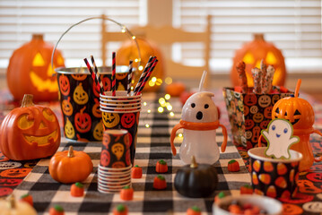 Kid's Halloween party at home with kid-friendly decorations and treats