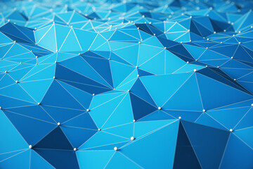 Abstract blue crystal background with mosaic.