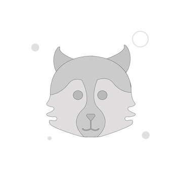 wolf vector flat illustration on white background