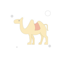 Camel vector flat illustration on white background