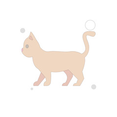 Cat vector flat illustration on white background