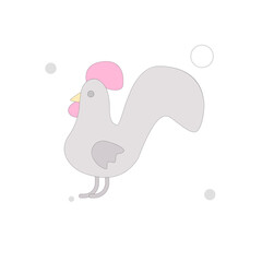 Cock vector flat illustration on white background