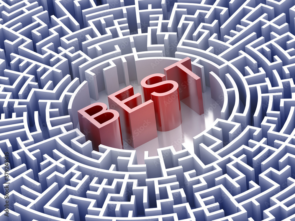 Aufkleber conceptual maze, challenge and improvement metaphor; original 3d rendering