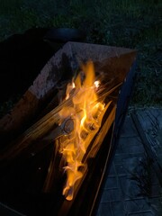 close up of a burning stove