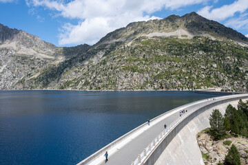 Beautiful blue dam in the Europe