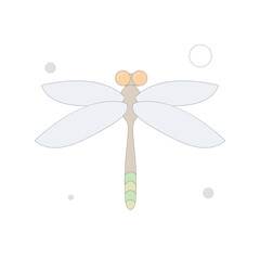 dragonfly vector flat illustration on white background