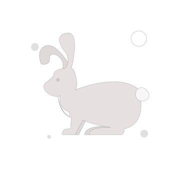 rabbit vector flat illustration on white background