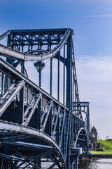 Kaiser Wilhelm Bridge in Wilhelmshaven, Germany at sunset