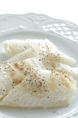 freshness flat fillet fish on plate , for cooking ingredient