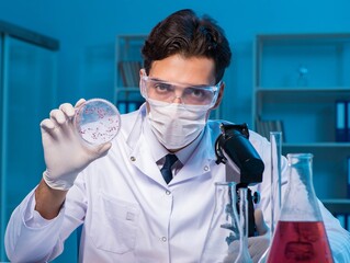 Chemistry assistant working in the chemical lab