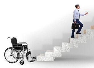Accessibility concepth with wheelchair for disabled