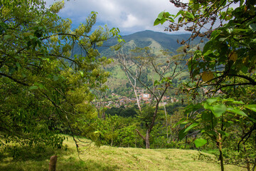 Colombian landscapes. Green mountains in Colombia, Latin America
