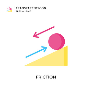 Friction Vector Icon. Flat Style Illustration. EPS 10 Vector.