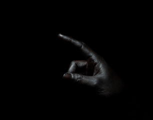 fist on black background