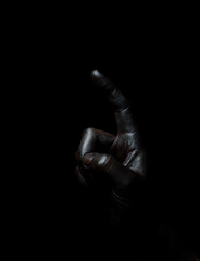 Fototapeta na wymiar fist on black background