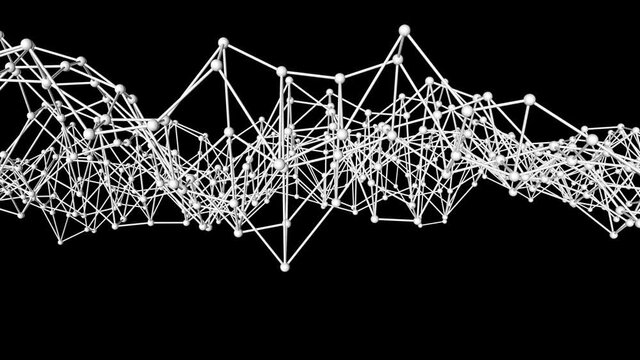 white 3D animated grid. loop abstract background. 3d render