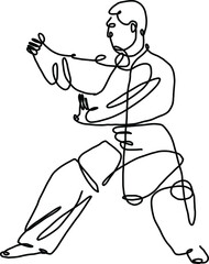 the vector illustration of the kungfu martial art coach
