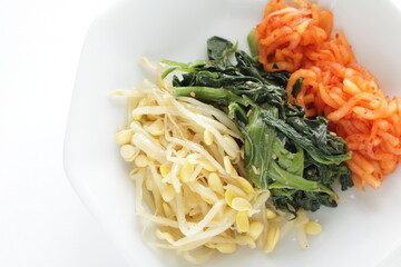Korean comfort food, seasoning vegetable Namul vegetarian food