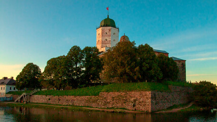 Castle and the Tower of St. Olav. Vyborg. Russia.