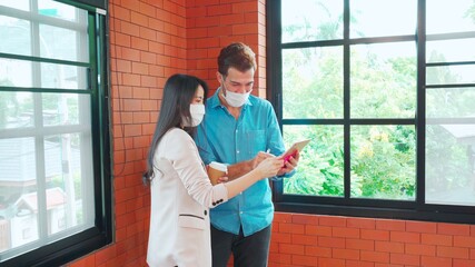 Office people meeting in new normal style after Covid 19 outbreak