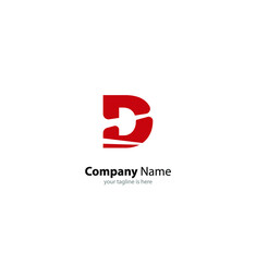 The simple elegant logo of letter D with white background