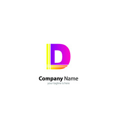 The simple elegant logo of letter D with white background