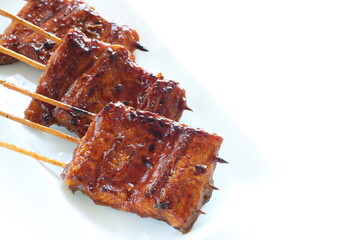 Japanese food, grilled Uragi ell fish for gourmet cuisine