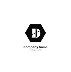 The simple elegant logo of letter D with white background