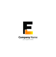 the simple modern logo of letter e with white background