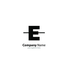 the simple modern logo of letter e with white background